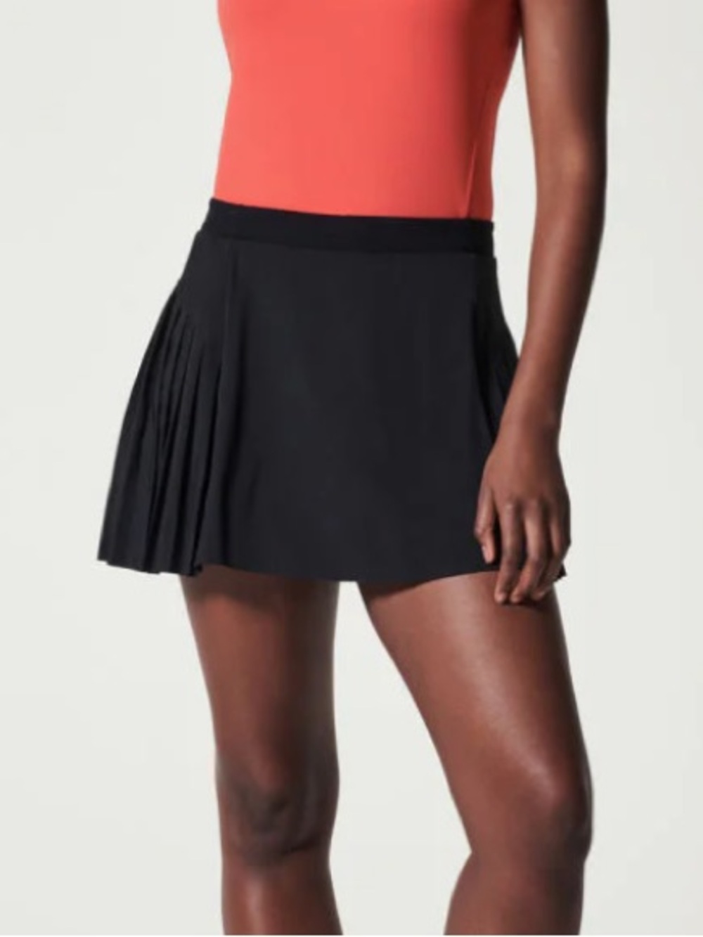 SPANX Black Pleated Mini Skirt